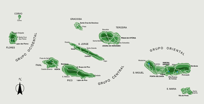 Mapa Açores